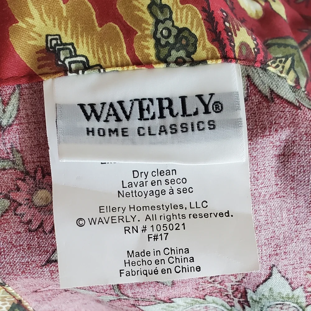 Waverly Home Classics Floral Valance Curtain with Red and Yellow Accents.